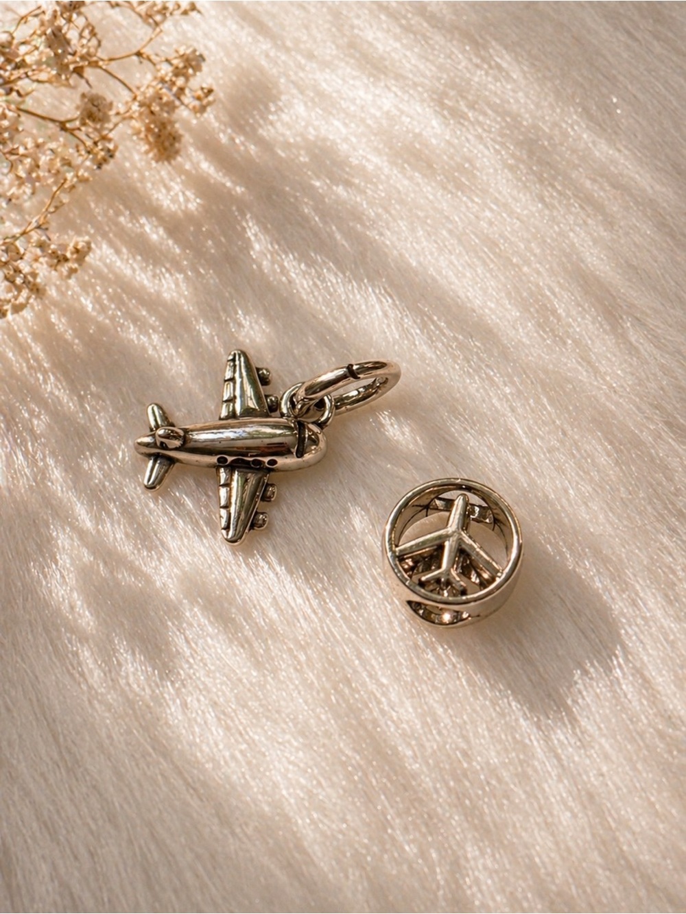 Set of 2 Airplane Charms